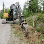 Förarbete med tjälkrok i Björnliden